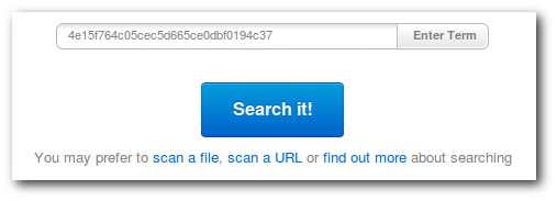 Search file scans in VirusTotal